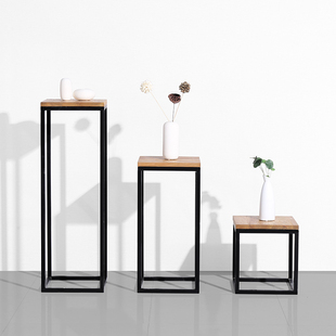 老榆木花架中式客厅仿古整装高低原木盆景架简约现代客厅组合