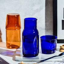 Japan-style heat-resistant glass-cup ins water glass one pot suit with lid juice pot one person drinks milk cold drinks cup