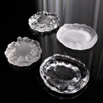 Transparent Hammer Textured Glass Cups Mat Kongfu Tea Pint Tea Cup Small Teacup Tea To Heat Insulation Tea Road Mat Chinese Zen