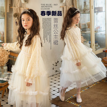 next alice Girls dress 2021 spring new childrens Korean version of foreign style lace tutu princess dress