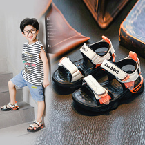 next alilce boys sandals 2021 new summer large childrens pure leather soft-soled non-slip childrens beach shoes