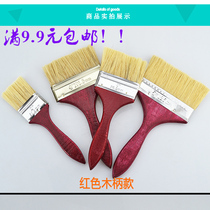 Wooden handle pig hair brush Long hair paint brush Wen play bristle brush Gray brush Paint brush Oil brush mane brush
