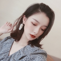(No ear hole must enter) thin sheet shell tassel ear clip without ear hole female super fairy temperament earrings