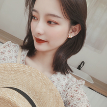2019 New Tide pearl earrings female simple temperament Korean Clover ear clip without ear hole can be worn