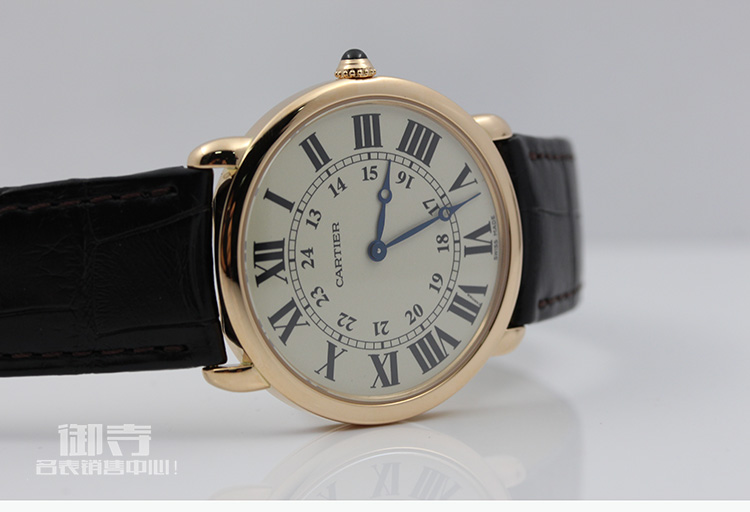 卡地亚路易圆w6800251背透18k玫瑰金男士手动机械手表