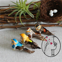 Simulation bird feather foam bird Bundled bird model Sparrow small animal teaching aids Pastoral style decoration fake bird