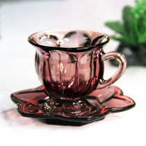 Coffee cup European small luxury crystal glass thickened cup with handle cup Water cup Premium teacup Vintage glass