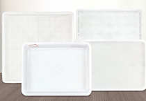 Thickened plastic sun screen White frozen basin Grid drain plate Square shallow screen plate Food baking seafood dry goods sun plate