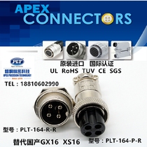 PLT-164-R P Taiwan Changgang APEX 4 core M16 aviation plug socket replacement GX16XS16