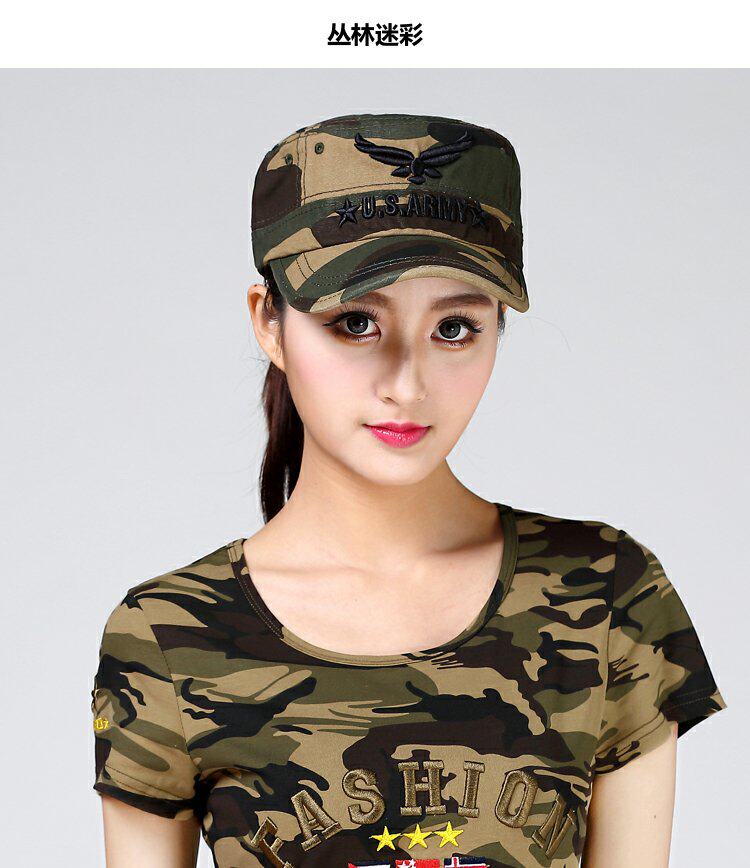 户外特种兵全棉迷彩帽军帽 黑色休闲棒球帽军训遮阳帽子水兵舞帽
