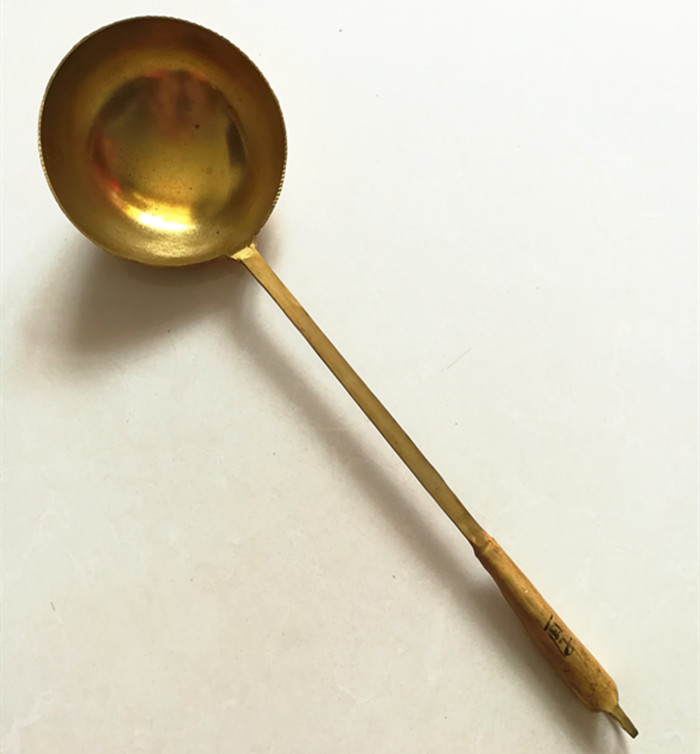 铜勺大号纯铜锻打餐具手工老式铜勺子纯铜家用长大号黄铜加厚汤勺