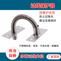 Door with wire protector metal door with wire-passing device stainless steel wire-crossing machine door with wire-crossing tube
