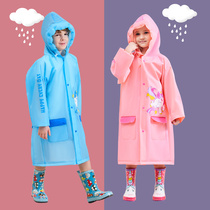 Childrens raincoat inflatable brim brim and boys kindergarten baby raincoat with schoolbag Primary School poncho