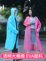 Raincoat thick long full body rainproof summer single men and women electric car fashion transparent poncho