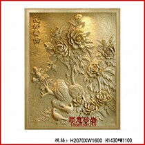 Factory direct sale artificial sandstone relief porch entrance hotel district decoration sand carving peony blossoms