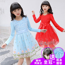 Girls dress spring cotton 7-8 years old primary school students 9 girls 10 spring 12 middle school children vest princess skirt