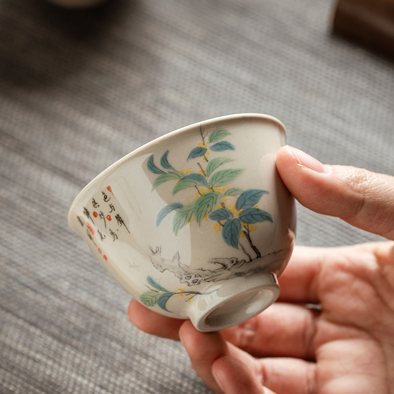 Single cup kung fu tea cups small bowl tea masters cup by hand, jingdezhen ceramic tea set man woman only antique