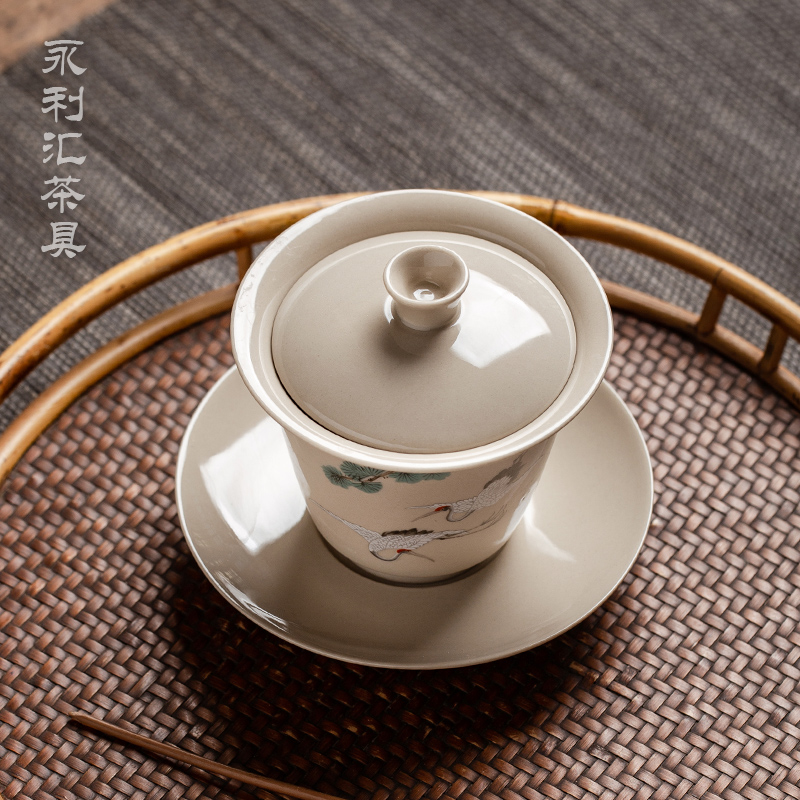 Public remit only three tureen horseshoe a single small tea cup bowl kung fu tea set three fort jingdezhen ceramics