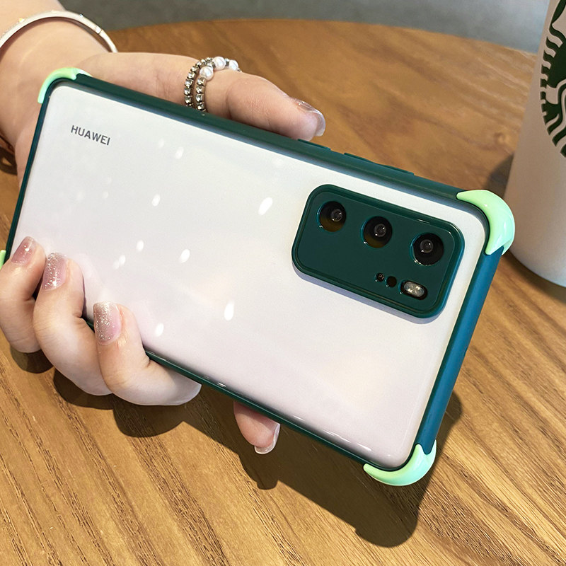 华为p40手机壳摄像头全包女款p40pro新款撞色硅胶潮牌p40防摔超薄简约