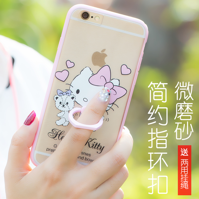 阿仙奴 iphone6s手机壳苹果6plus指环支架卡通挂绳防摔女磨砂壳产品展示图3