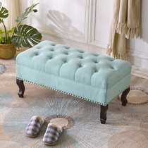 Changing shoes Stool Bedroom Bedstool American Living-room Pull Buckle Pedalling Sofa Footstool Wearing a shoe stool bedside rectangular stool
