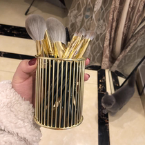 ins Nordic style Wrought iron makeup brush bucket Desktop simple round beauty brush storage tube Comb eyebrow pencil storage tube