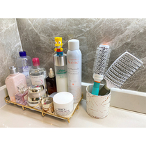 ins wind Nordic makeup brush storage tube Marble grain storage barrel Chopsticks Eyebrow pencil comb Eye shadow pen holder Ceramic