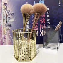 Nordic Makeup Brush Barrel Iron Art Containing God Instrumental Dress Color Makeup Cosmetic Tool Containing Drum Gold Hexagon Pen Barrel
