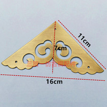 Chinese antique pure copper cabinet door camphor wood box desktop window jewelry box corner door corner guard single-sided corner code corner piece