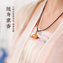 Mofan ancient fragrance pill pendant portable sachet ball retro hollow necklace silver gold-plated aromatherapy ball Jewelry pendant