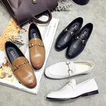 Inglées Mens casual pointy small leather shoes 100 Hitch Fortune Hairstylist Shoes are loading a foot of a foot black set foot male leather shoes