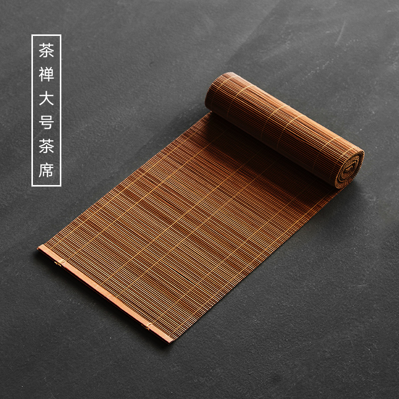 Zen tea bamboo mat bamboo has square flag accessories Japanese tea tea cup mat home furnishing articles kung fu tea set