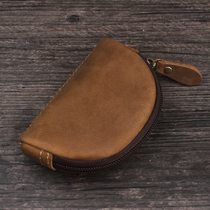 Crazy Mapleather Retro Mini Zero Wallet Genuine Leather Key Baotou Layer Bull Leather Coin Containing Bag Personality Small Wallet