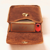 Crazy Horse leather mens retro cigarette bag fire machine bag wear belt leather waist hanging bag head layer cowhide multi-function key bag