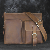 Mad Mapi Retro Mens Bag Skew Satchel Crosswalk Youth Computer Bungalow Bungalow Men Single Shoulder Bag Commute Bag Tide