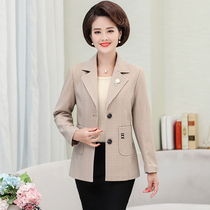 2021 new mother autumn jacket short small suit jacket 40 years old 50 middle-aged women Spring and Autumn thin trench coat