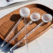 Three homes original white jade glass spoon coffee spoon mixing spoon dessert spoon ins Wind glass spoon glass spoon glass small