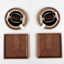 Nordic Japanese solid wood insulation mat placemats coaster bowl mat black walnut beech wood heat resistant pot mat decorative ornaments