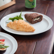 Sanzhai Nordic simple white ceramic plate tableware mineral glaze ceramic plate Western plate salad plate plate