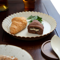 Sanzhaijia Japanese-style bowl breakfast rough dish handmade plate creative home salad plate ceramic Nordic tableware