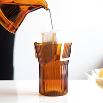 Three homes glass ribbon handle small Milk Cup heat-resistant glass pointed mouth small milk pot coffee pour milk cup mini small milk can