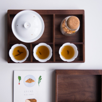 Three homes Black Walnut solid wood sushi tray Tea Tray storage tray