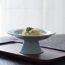 Jingdezhen Song porcelain Gaotai bowl goblet bowl snack cake plate celadon display bowl dried fruit bowl for Buddha aesthetics Bowl