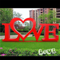 Outdoor Iron Art Love Stereo Letter Sculpture Community Wedding Photo Shop Welcome Home Floor Decorations