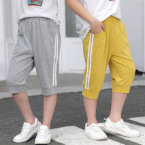 Boy Shorts Casual Mid Pants Thin section Pure cotton loose Boy clothing CUHK Tong Summer Seven Pants Children Sports Pants
