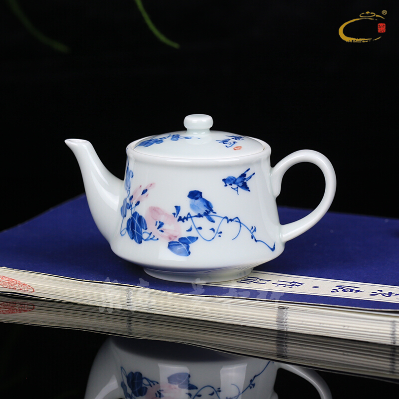 And auspicious jing DE hand - made ceramic teapot jingdezhen blue And white youligong kung fu tea teapot small pot of single pot