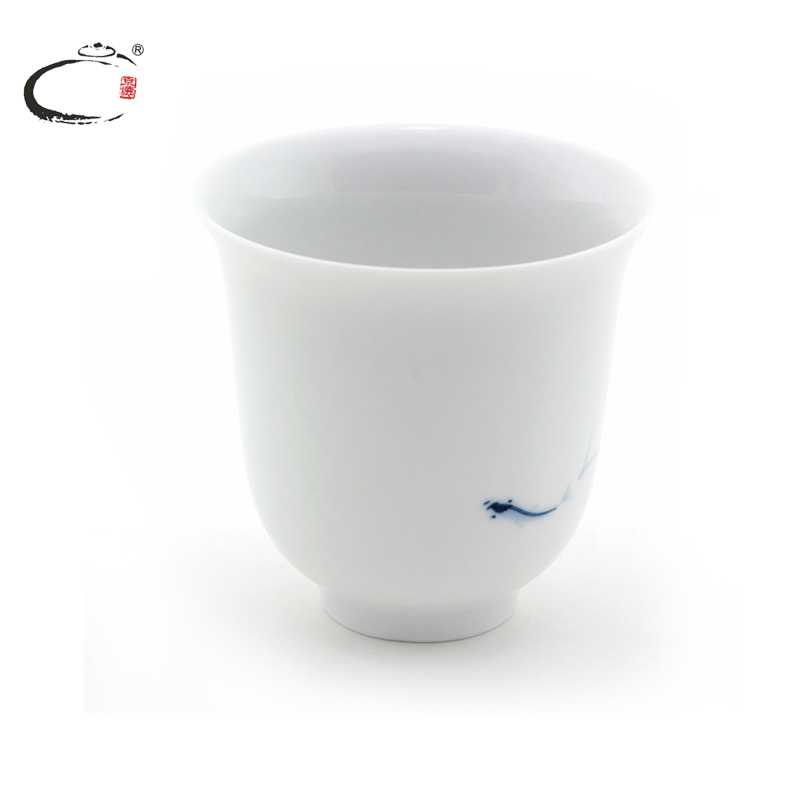 Xi shi jing DE and auspicious mackerel kung fu tea cups of jingdezhen ceramics bowl sample tea cup fragrance - smelling cup