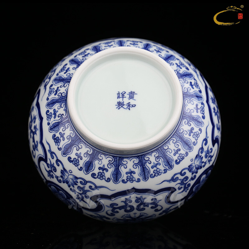 Jing DE and auspicious all hand up POTS of jingdezhen ceramic hand - made porcelain tea packaging gift boxes around branches off the jar
