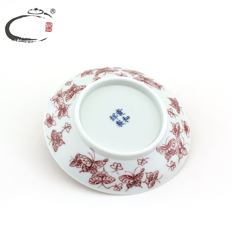 And auspicious youligong butterfly medium bowl set of jingdezhen manual hand - made ceramic gifts kung fu tureen tea cups