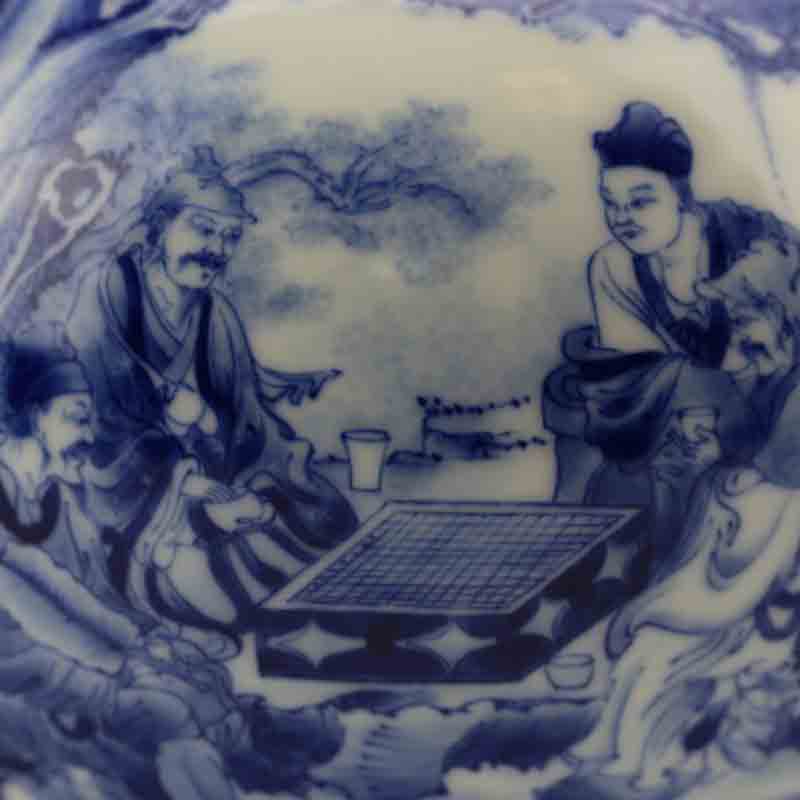 Jingdezhen blue and white SongJun chess nameplates and auspicious graph caddy fixings master hand - made ceramic POTS of tea packaging